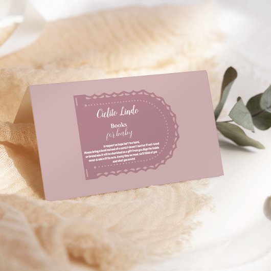 キュートなピンクのメキシコのシエルト・リンド・ブックスベビー エンクロージャーカード