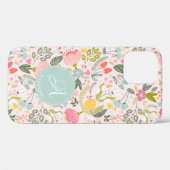 キュートなピンクのモノグラム名入りガーリー Case-Mate iPhoneケース (裏面 (横))