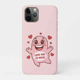 キュートなピンクのモンスター大好きアート iPhone 11 PROケース