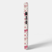 キュートなピンクのリボンハートの手描きパターン Case-Mate iPhoneケース (裏面 / 左)