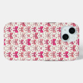 キュートなピンクのリボンハートの手描きパターン Case-Mate iPhoneケース (裏面 (横))