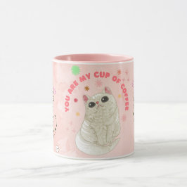 キュートなピンクの子猫マグカップ | 女性らしい猫好きのコーヒーカップ マグカップ