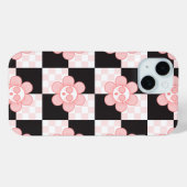 キュートなピンクの市松模様 Case-Mate iPhoneケース (裏面 (横))
