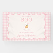 キュートなピンクの幽霊 ハロウィン お誕生日 横断幕 (横)