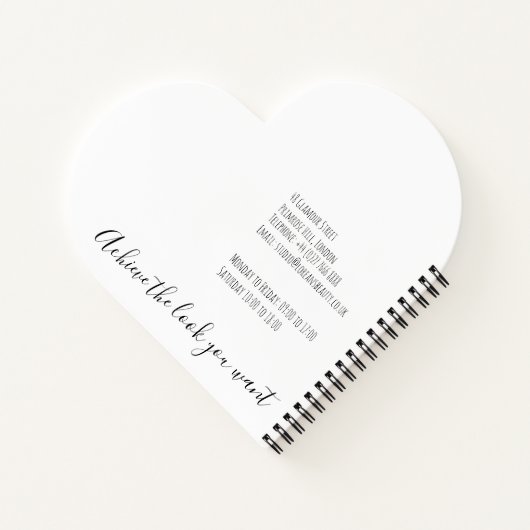 キュートなピンクの弓グレーと白のブレイダーのヘアスタイリング ノートブック (裏面)