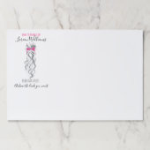 キュートなピンクの弓グレーと白のブレイダーのヘアスタイリング ペーパーパッド (正面)