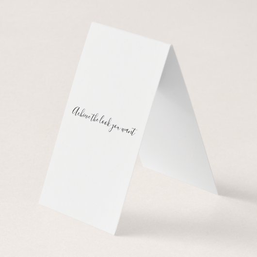 キュートなピンクの弓グレーと白のブレイダーのヘアスタイリング 名刺 (裏面)