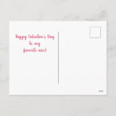 キュートなピンクの恐竜の女の子バレンタインデー シーズンポストカード (裏面)