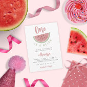 キュートなピンクの水の色の一つメロン誕生日 招待状