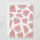 キュートなピンクの水の色の一つメロン誕生日 招待状 (裏面)