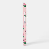 キュートなピンクの花柄スマホケース | おしゃれなiPhoneケース iPhone 16ケース (左側面)