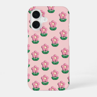 キュートなピンクの花柄スマホケース | おしゃれなiPhoneケース iPhone 16ケース