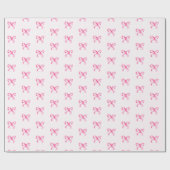 キュートなピンクの蝶結びコケッタ柄ベビーシャワー ラッピングペーパー (フラット)