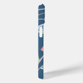 キュートなピンクの鳥の青の灰色のモノグラムパーソナライズされた Case-Mate iPhoneケース (裏面 / 右)