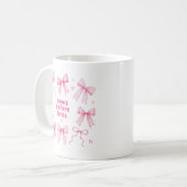 キュートなピンクの「Bows Before Bros」コケットギフト コーヒーマグカップ (正面左)