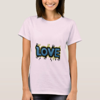 キュートなピンクのLOVEグラフィティTシャツ Tシャツ