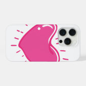 キュートなピンクハートのスマホケース iPhoneケース (裏面横)
