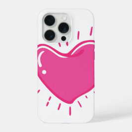 キュートなピンクハートのスマホケース iPhone 15 PROケース