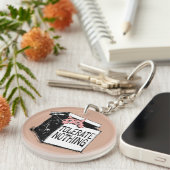 キュートなピンク猫インザボックスリボルバー名前をカスタムする キーホルダー (正面右)