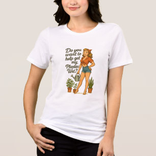 キュートなピンナップガーデナー・プランティーズ・パンデザイン トライブレンドＴシャツ
