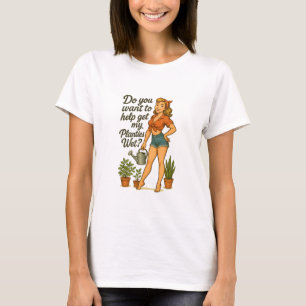 キュートなピンナップガーデナー・プランティーズ・パンデザイン Tシャツ