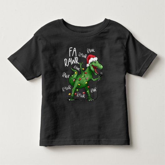 キュートなファラーの歌うクリスマス恐竜 トドラーTシャツ (正面)