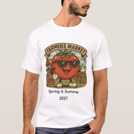 キュートなファーマーズマーケットのトマト 春と夏  Tシャツ