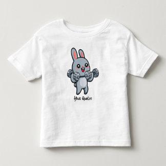 キュートなフィットネスうさぎのトレーニング キッズ トドラーTシャツ