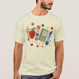 キュートなフェイクパッチのバックトゥスクールギフト Tシャツ