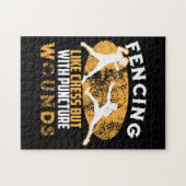 キュートなフェンシングチェスのような刺し傷がある ジグソーパズル (横)