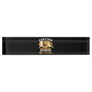 キュートなフェンシングチェスのような刺し傷がある デスクネームプレート