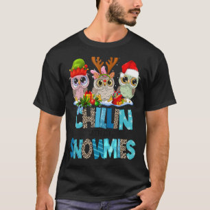 キュートなフクロウのクリスマスギフトおもしろい、フクロウのワイシャツ Tシャツ