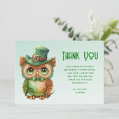 キュートなフクロウの帽子(緑) サンキューカード (スタンド正面)