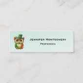 キュートなフクロウの帽子(緑) スキニー名刺 (正面)