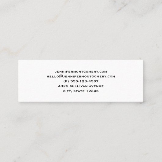 キュートなフクロウの帽子(緑) スキニー名刺 (裏面)