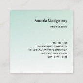 キュートなフクロウの帽子（緑） スクエア名刺 (裏面)