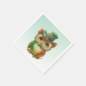 キュートなフクロウの帽子（緑） スタンダードカクテルナプキン (角)