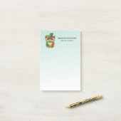 キュートなフクロウの帽子（緑） ポストイット (デスク上)