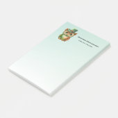 キュートなフクロウの帽子（緑） ポストイット (アングル)