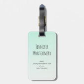 キュートなフクロウの帽子（緑） ラゲッジタグ (裏面縦)