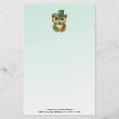 キュートなフクロウの帽子(緑) 便箋 (正面)