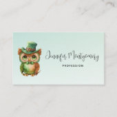キュートなフクロウの帽子（緑） 名刺 (正面)