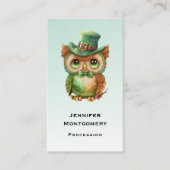 キュートなフクロウの帽子（緑） 名刺 (正面)