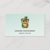 キュートなフクロウの帽子（緑） 名刺 (正面)