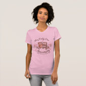 キュートなフクロウの"私の唯一"記念日ピンクTシャツ Tシャツ (正面フル)