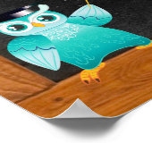 キュートなフクロウ・ドイツアルファベット ポスター (角)