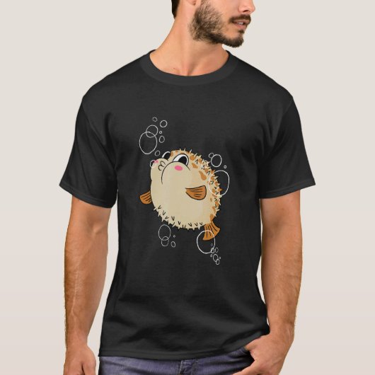 キュートなフグの泡あそび Tシャツ (正面)