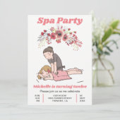 キュートなフラワースパの女の子の誕生日パーティー 招待状 (スタンド正面)