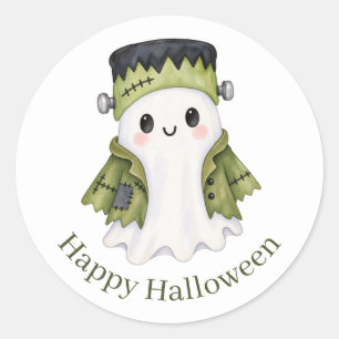 キュートなフランケンシュタインの幽霊 キッズのハロウィン ラウンドシール
