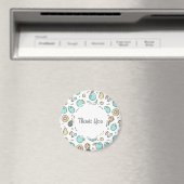 キュートなフルーツパタン夏をテーマにしたサンキュー マグネット (インサイチュ (食洗機))